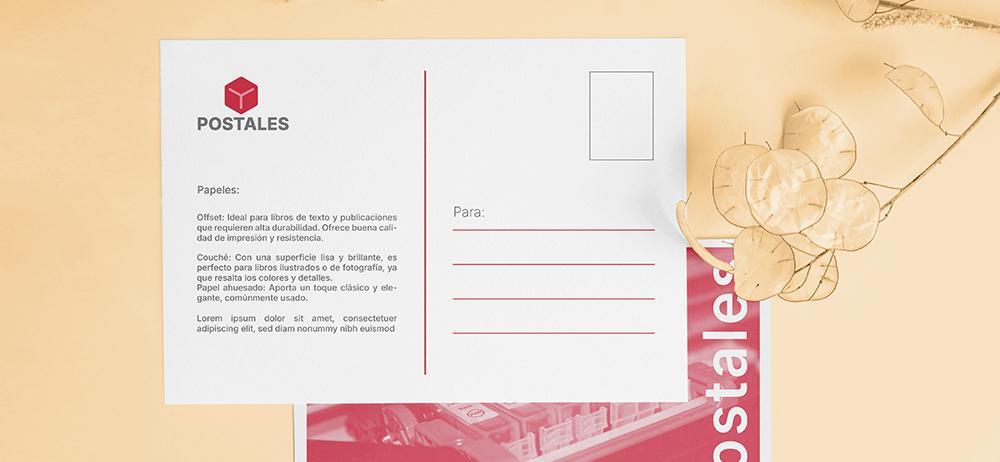 Tarjeta postal Yuprint con diseño limpio y espacio para mensaje, impresa en papel de alta calidad.