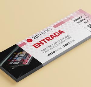 Entrada impresa personalizada YUPrint con diseño profesional y alta calidad para eventos.