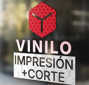 Vinilo de impresión y corte personalizado para escaparates, diseño profesional en cristal.