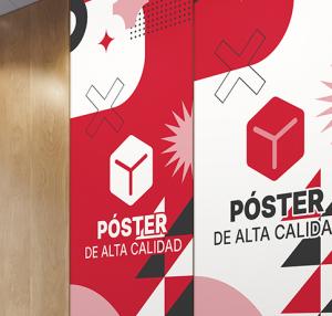 Detalle de póster premium con colores intensos ideal para interiores comerciales