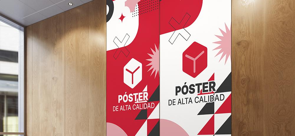 Detalle de póster premium con colores intensos ideal para interiores comerciales